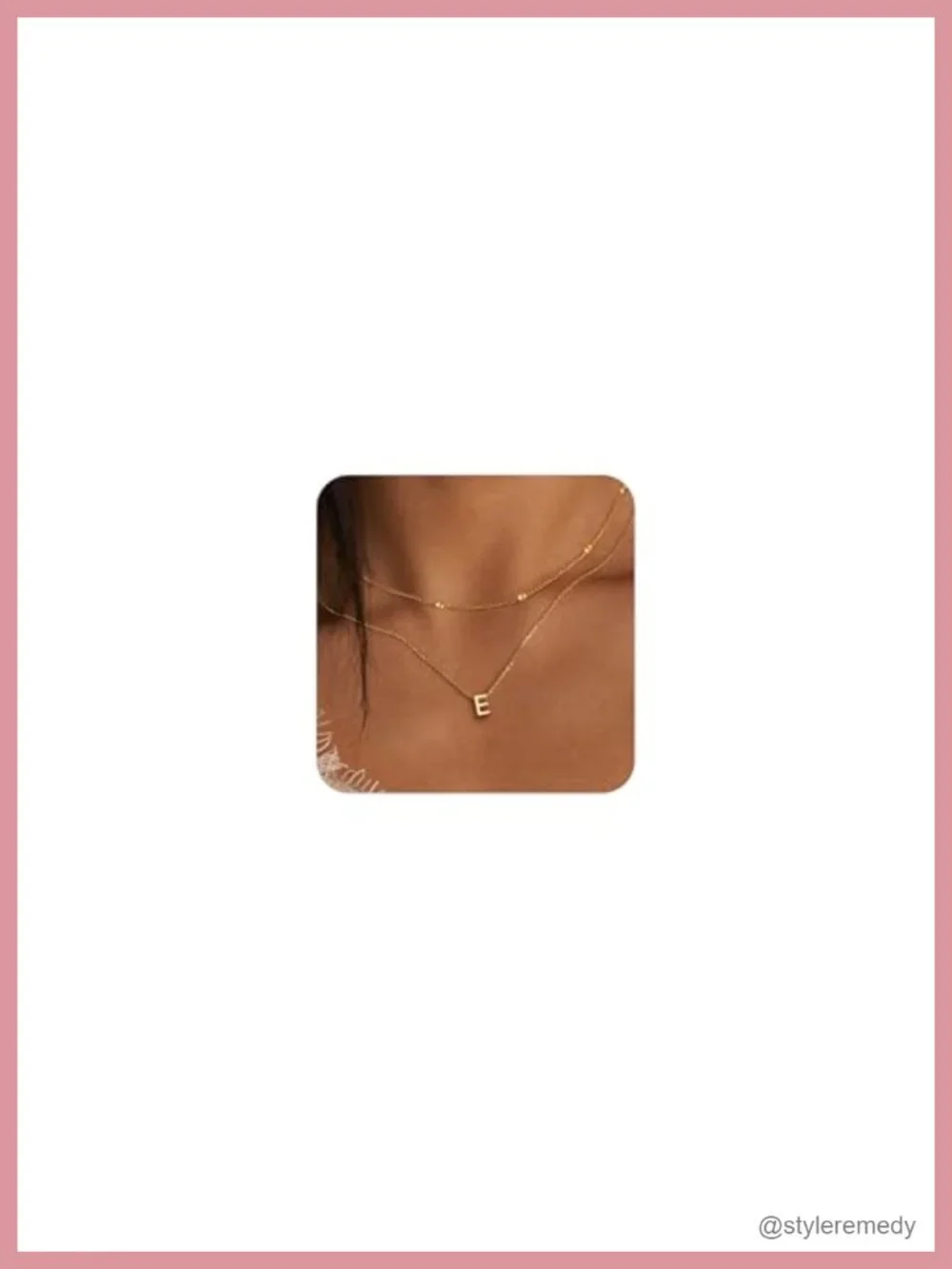 14K Gold Silver Plated Initial Pendant Necklace Set with Letter Charm,